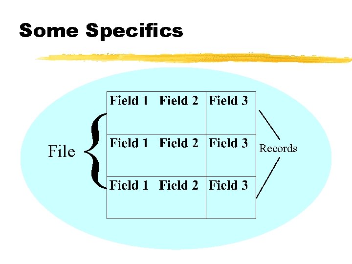 Some Specifics { File Records 