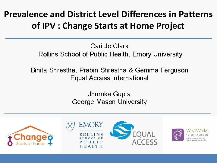 Prevalence and District Level Differences in Patterns of