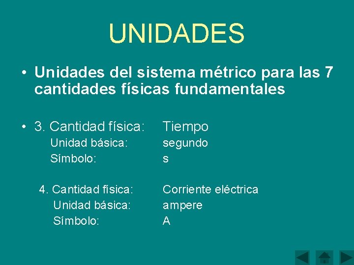 UNIDADES • Unidades del sistema métrico para las 7 cantidades físicas fundamentales • 3.