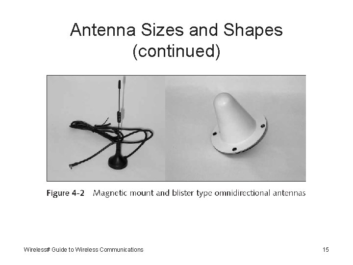 Antenna Sizes and Shapes (continued) Wireless# Guide to Wireless Communications 15 