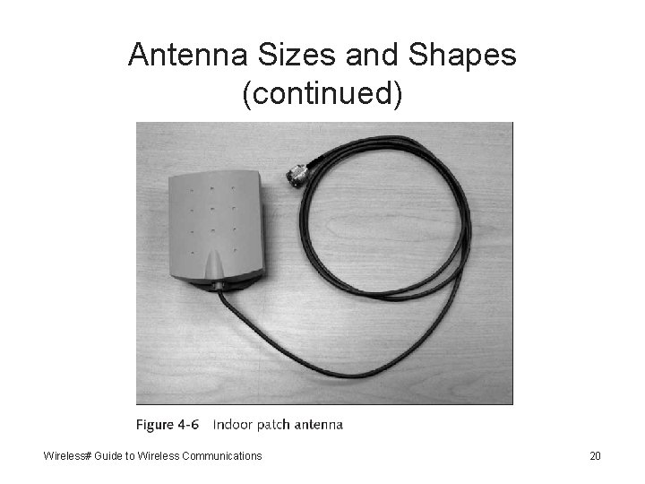 Antenna Sizes and Shapes (continued) Wireless# Guide to Wireless Communications 20 