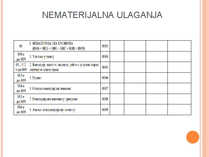 NEMATERIJALNA ULAGANJA 