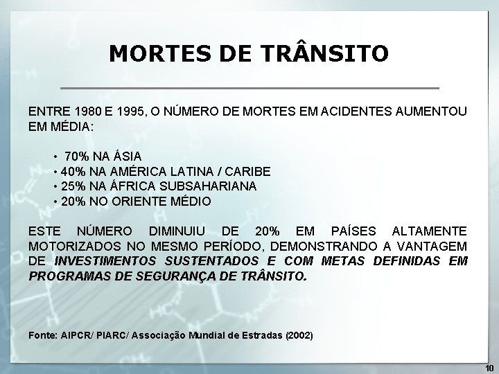 MORTES DE TR NSITO ENTRE 1980 E 1995, O NÚMERO DE MORTES EM ACIDENTES