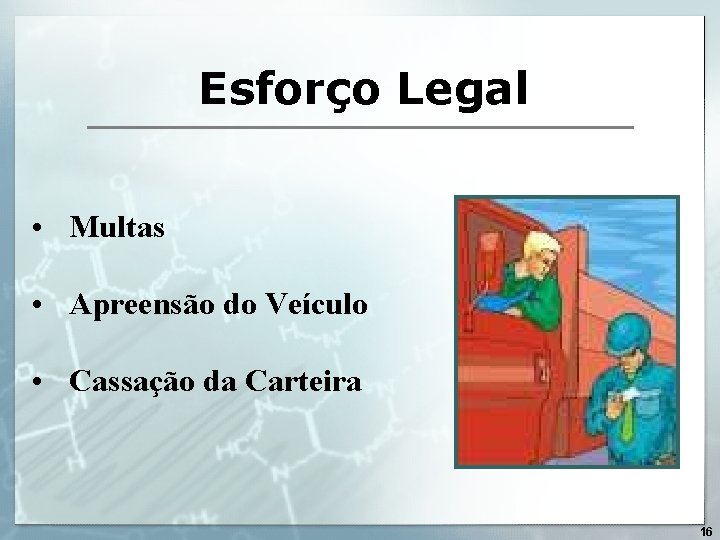 Esforço Legal • Multas • Apreensão do Veículo • Cassação da Carteira 16 