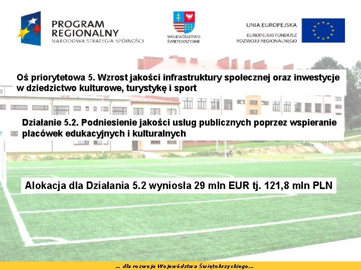 Oś priorytetowa 5. Wzrost jakości infrastruktury społecznej oraz inwestycje w dziedzictwo kulturowe, turystykę i