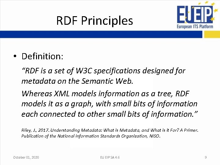 RDF Principles • Definition: “RDF is a set of W 3 C specifications designed RDF Principles • Definition: “RDF is a set of W 3 C specifications designed