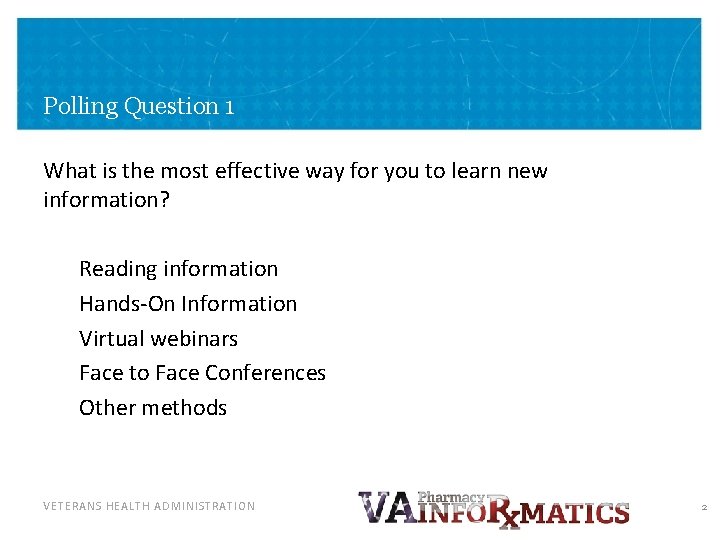 Polling Question 1 What is the most effective way for you to learn new Polling Question 1 What is the most effective way for you to learn new
