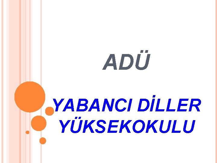 ADÜ YABANCI DİLLER YÜKSEKOKULU 