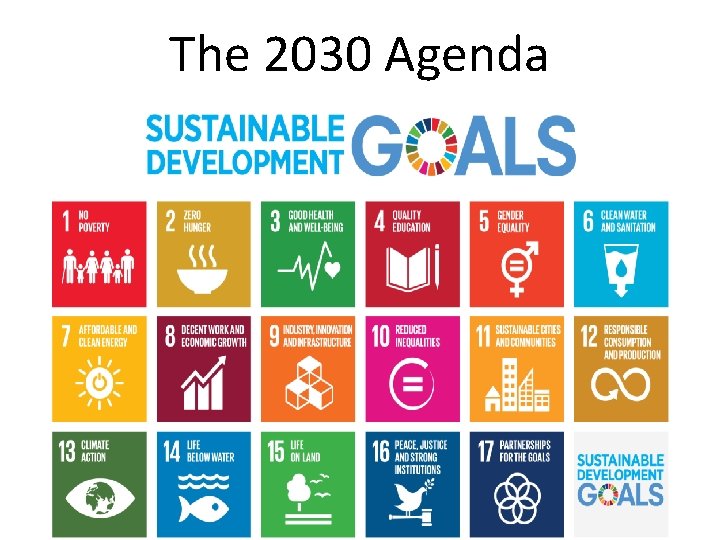 The 2030 Agenda 