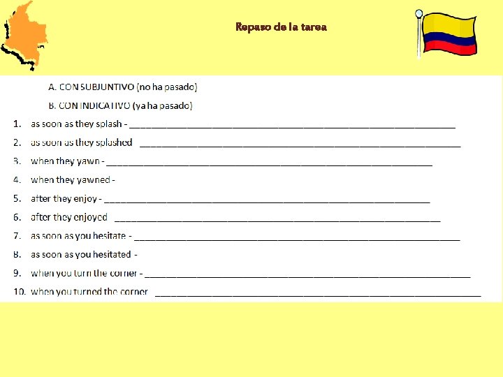 Repaso de la tarea Repaso de la tarea