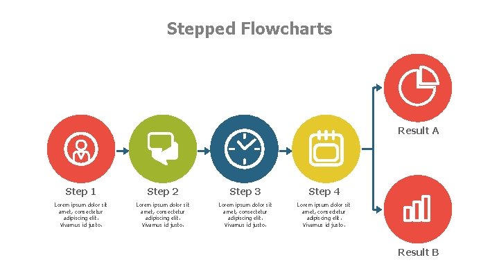 Stepped Flowcharts Result A Step 1 Step 2 Step 3 Step 4 Lorem ipsum