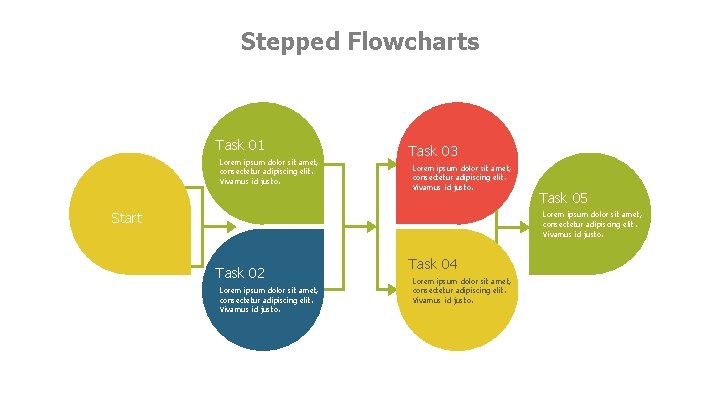 Stepped Flowcharts Task 01 Lorem ipsum dolor sit amet, consectetur adipiscing elit. Vivamus id