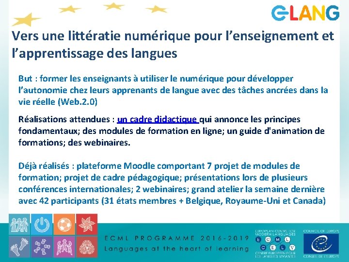 Vers une littératie numérique pour l’enseignement et l’apprentissage des langues But : former les