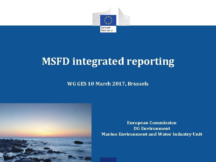 MSFD integrated reporting WG GES 10 March 2017, Brussels European Commission DG Environment Marine