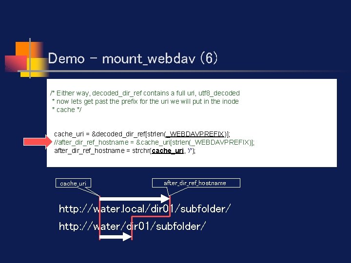 Demo - mount_webdav (6) /* Either way, decoded_dir_ref contains a full uri, utf 8_decoded