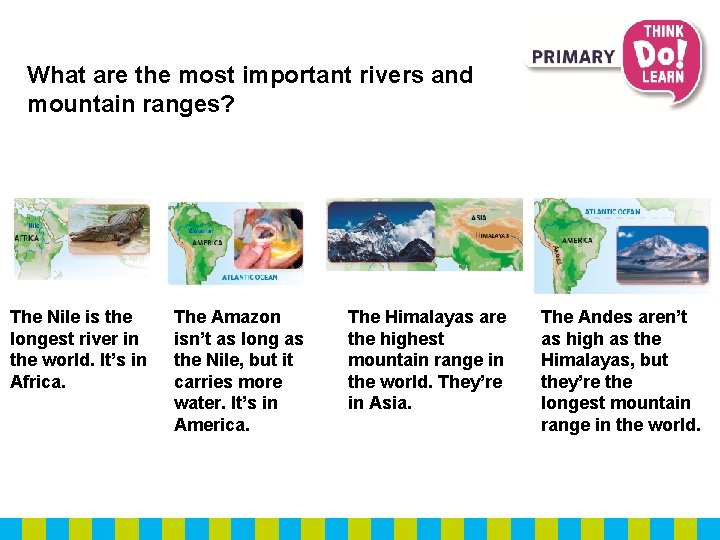 What are the most important rivers and mountain ranges? The Nile is the longest