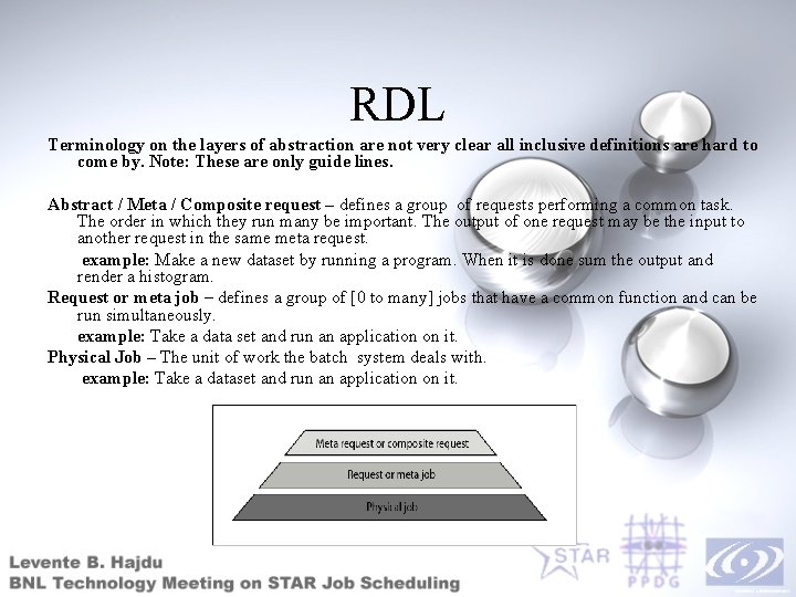 RDL Terminology on the layers of abstraction are not very clear all inclusive definitions