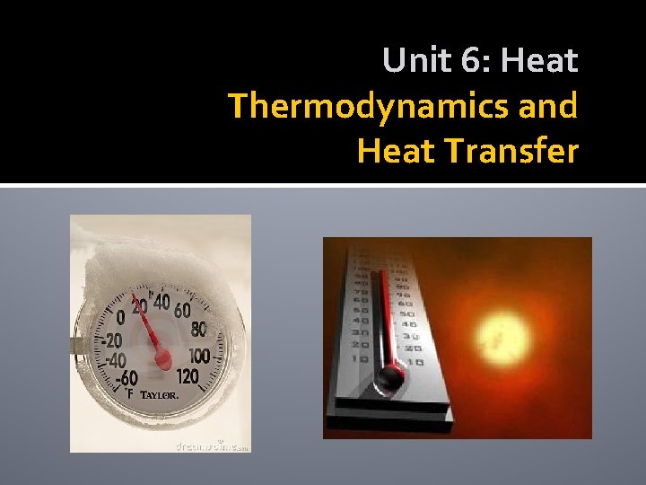 Unit 6: Heat Thermodynamics and Heat Transfer 