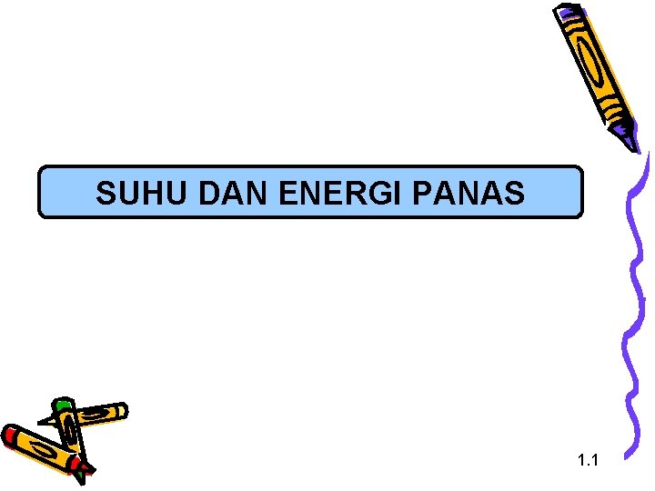 SUHU DAN ENERGI PANAS 1. 1 