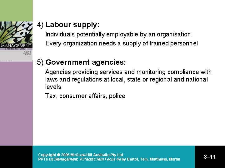 4) Labour supply: Individuals potentially employable by an organisation. Every organization needs a supply 4) Labour supply: Individuals potentially employable by an organisation. Every organization needs a supply