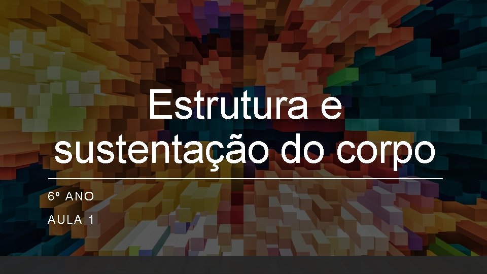 Estrutura e sustentação do corpo 6º ANO AULA 1 Estrutura e sustentação do corpo 6º ANO AULA 1