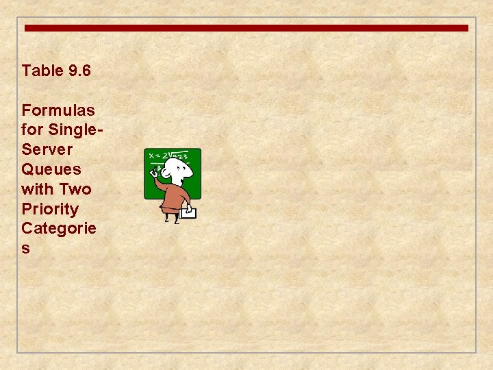 Table 9. 6 Formulas for Single. Server Queues with Two Priority Categorie s 