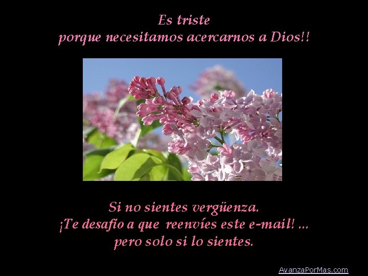 Es triste porque necesitamos acercarnos a Dios!! Si no sientes vergüenza. ¡Te desafío a