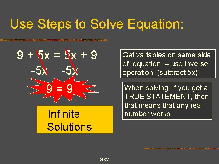 Use Steps to Solve Equation: 9 + 5 x = 5 x + 9