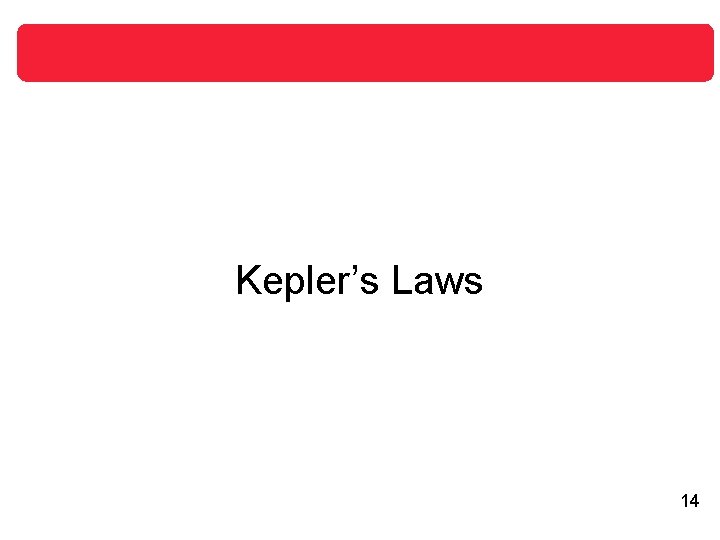 Kepler’s Laws 14 