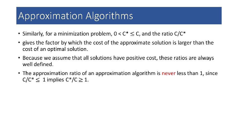 Approximation Algorithms • 