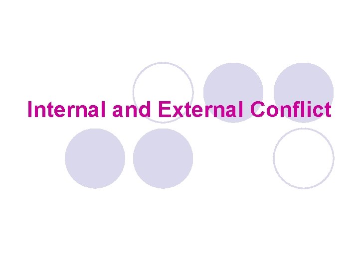 Internal and External Conflict 