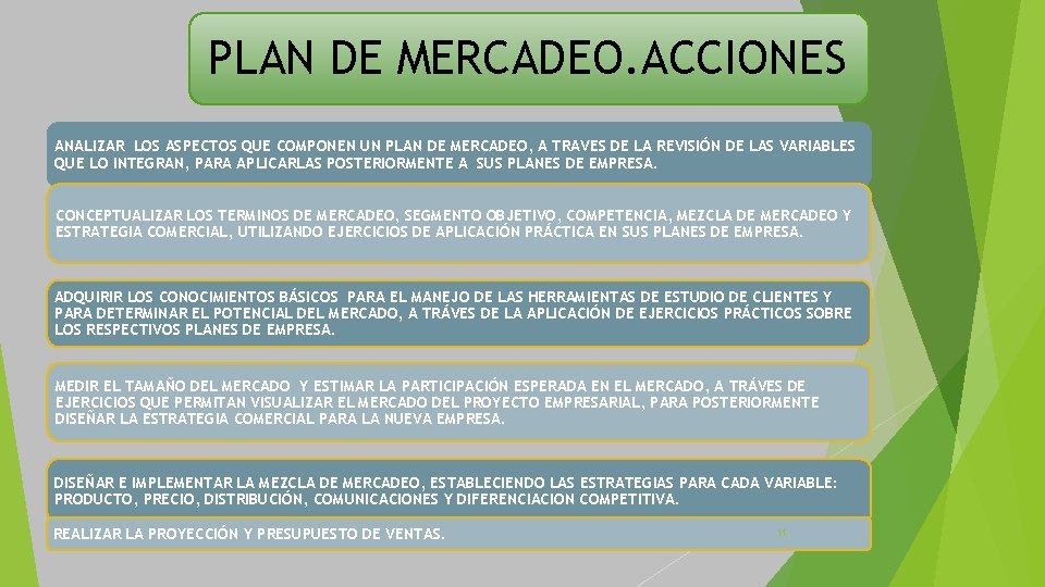 PLAN DE MERCADEO. ACCIONES ANALIZAR LOS ASPECTOS QUE COMPONEN UN PLAN DE MERCADEO, A PLAN DE MERCADEO. ACCIONES ANALIZAR LOS ASPECTOS QUE COMPONEN UN PLAN DE MERCADEO, A