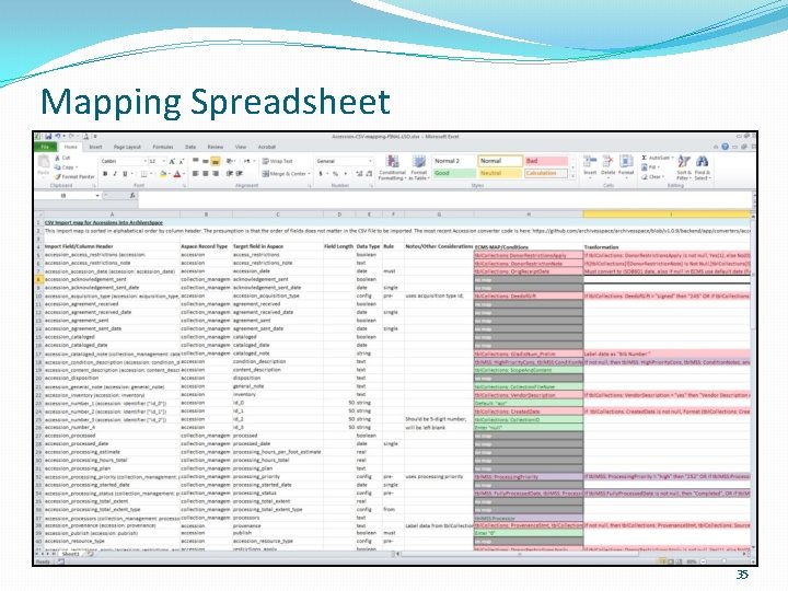 Mapping Spreadsheet 35 