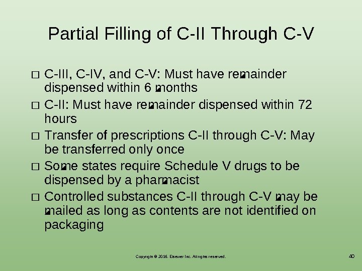 Partial Filling of C-II Through C-V � � � C-III, C-IV, and C-V: Must