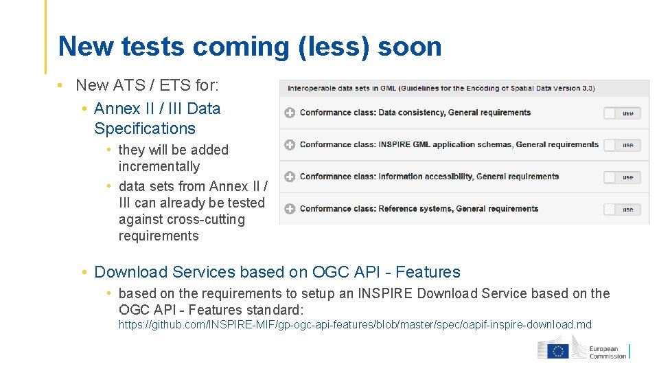 New tests coming (less) soon • New ATS / ETS for: • Annex II