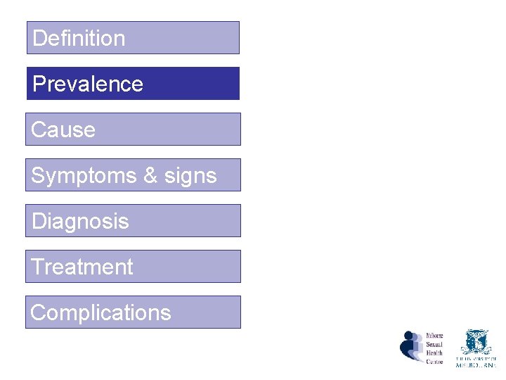 Definition Prevalence Cause Symptoms & signs Diagnosis Treatment Complications Definition Prevalence Cause Symptoms & signs Diagnosis Treatment Complications