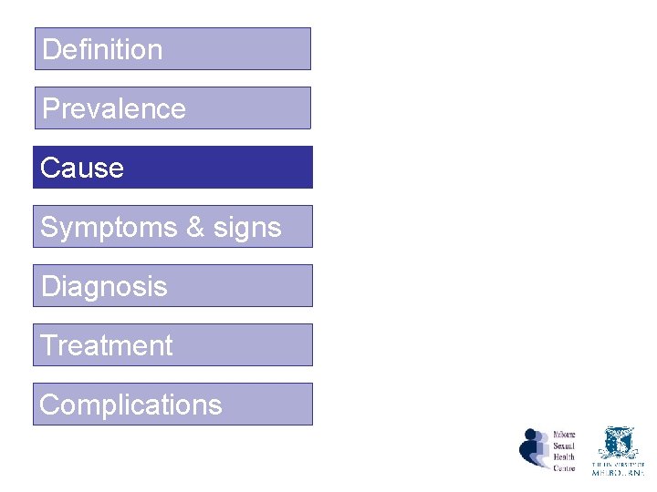 Definition Prevalence Cause Symptoms & signs Diagnosis Treatment Complications Definition Prevalence Cause Symptoms & signs Diagnosis Treatment Complications