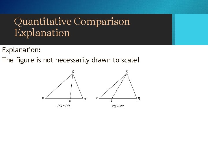 Quantitative Comparison Explanation: The figure is not necessarily drawn to scale! Quantitative Comparison Explanation: The figure is not necessarily drawn to scale!