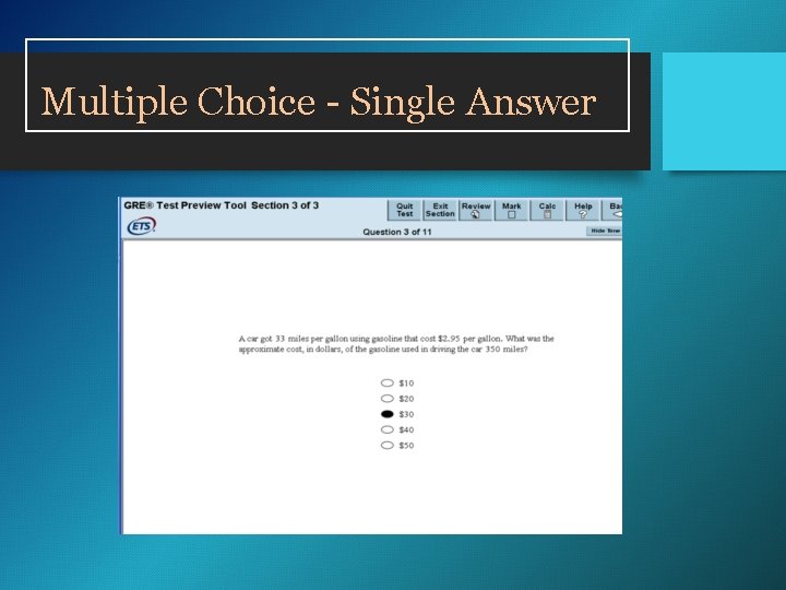 Multiple Choice - Single Answer Multiple Choice - Single Answer