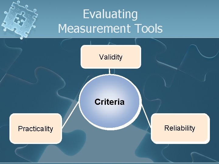 Evaluating Measurement Tools Validity Criteria Practicality Reliability 