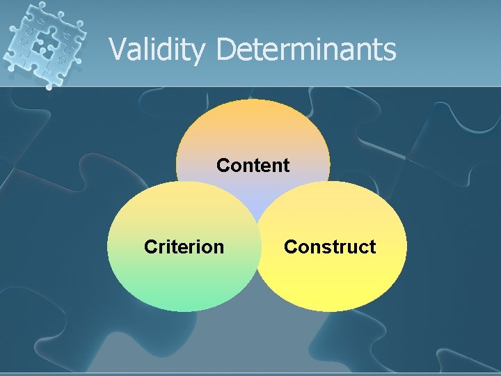 Validity Determinants Content Criterion Construct 