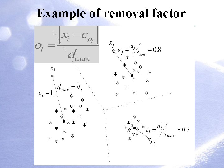 Example of removal factor Outlier factor: Example of removal factor Outlier factor: