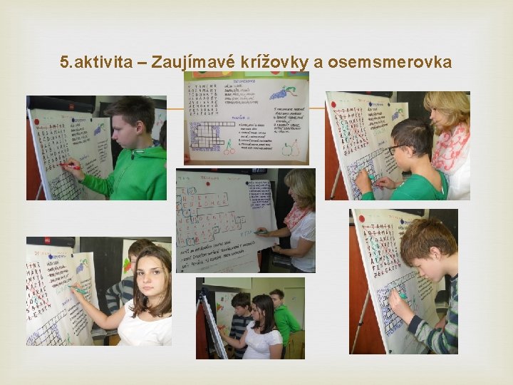 5. aktivita – Zaujímavé krížovky a osemsmerovka 