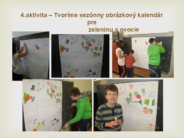 4. aktivita – Tvoríme sezónny obrázkový kalendár pre zeleninu a ovocie 