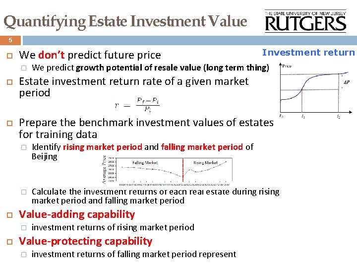 Quantifying Estate Investment Value 5 We don’t predict future price o We predict growth