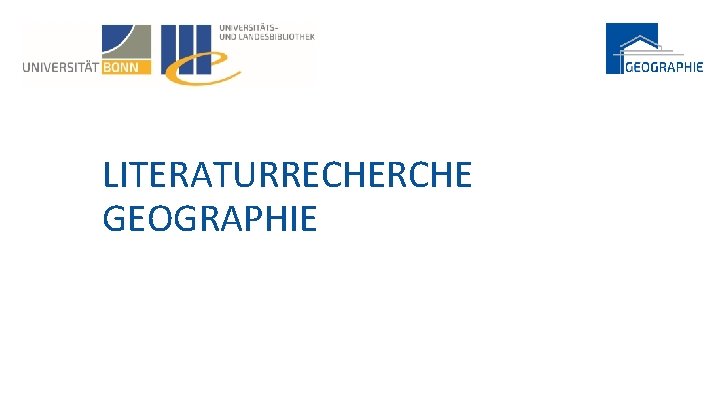 LITERATURRECHERCHE GEOGRAPHIE 