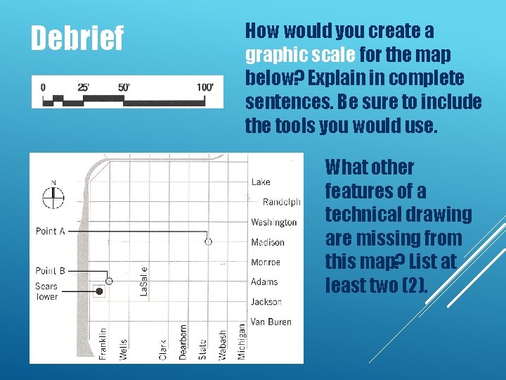 Debrief How would you create a graphic scale for the map below? Explain in