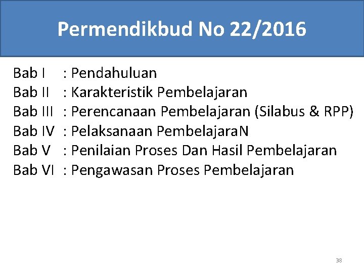 Permendikbud No 22/2016 Bab III Bab IV Bab VI : Pendahuluan : Karakteristik Pembelajaran