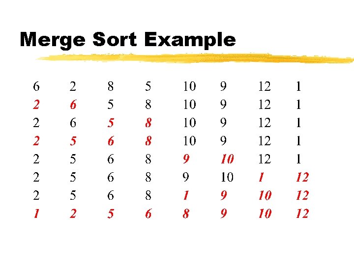 Merge Sort Example 