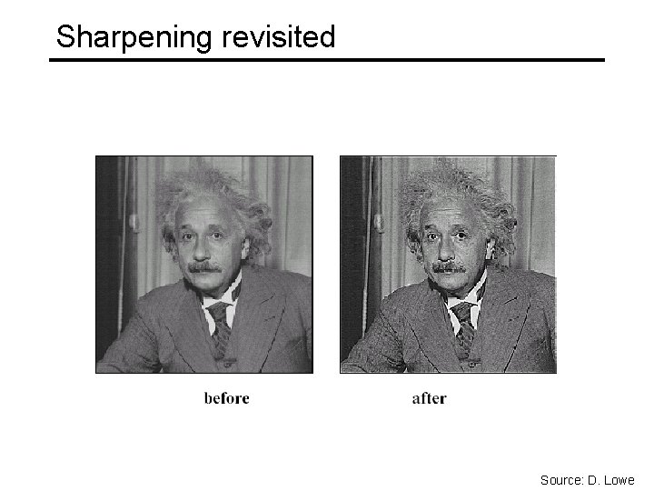 Sharpening revisited Source: D. Lowe 
